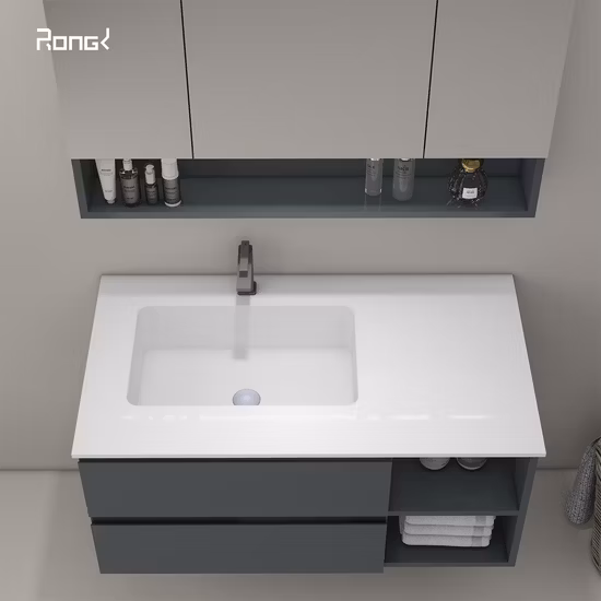 Laca branca moderna banheiro vaidade equipamentos gaveta de armazenamento luxo madeira maciça maquiagem vaidades lavabo conjunto móveis do banheiro